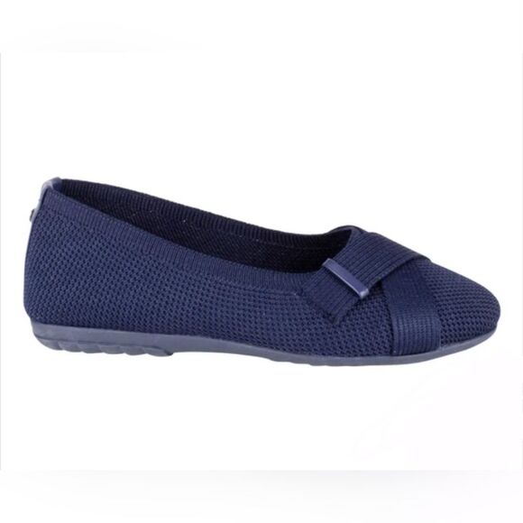 Gloria Vanderbilt Women's 10 Debbie Stretch Knit Flat Lightweight Navy Blue NIB - Picture 1 of 8
